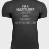 Gray I'M A MULTITASKER Letter Print Crewneck Men's T Shirt