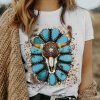 Turquoise Graphic Print Short Sleeve T-shirt