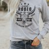 Gray Show Rodeo Western Fashion Graphic Long Sleeve Top