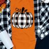 Orange Pliad Pumpkin Graphic Casual T Shirt