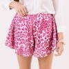 Women's High Waisted Casual Flared Leopard Print Polyester Shorts For Vacation, Beach & Summer