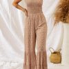 Women's Floral Jumpsuit With Sleeveless Spaghetti Neckline And High Waist Design