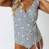 Casual And Fashionable Plaid Print One-Piece Swimsuit For Women