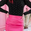 Black Rhinestone O-neck Long Sleeve Bodysuit