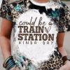 Women's Graphic Tee - Leopard Print Letter Graphic Crew Neckline Short Sleeve Regular Fit