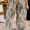 Women's Boho Pants With Tropical Print And High Waist For Stylish Look