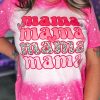 Women's Mama Letter Print Graphic Tie Dye Tee - Stylish & Comfortable - Perfect For Summer & Mother's Day