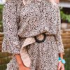 Leopard Print Off-Shoulder Romper With Ruffle Detail