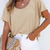 Women's V Neck Solid T Shirt For Summer | Knitted Fabrics | Feminine Touch