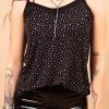 Women's Rhinestone Tank Top - Adjustable Straps Spaghetti Style For Summer