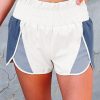 Women's High Waisted Color Block Patchwork Casual Shorts - 100% Polyester - Lightweight And Comfortable