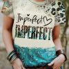 Women's Graphic Tees With Letter Leopard Western Print Bleached For Summer