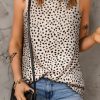 Leopard Print Round Neck Tank Top