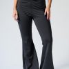 Women's Twist Ruched Waist Flared Pants | 90% Polyester 10% Elastane | Casual Style