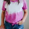 Rose Blank Graphic Bleached Crew Neck T Shirt