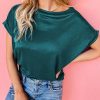 Green Solid Color Short Sleeve T Shirt