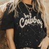 Cowboy Vintage Splashed T-Shirt | Women's Tops From Tianshan | 95% Cotton + 5% Elastane