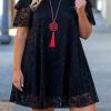 Black Cold Shoulder Lace Plus Size Dress