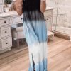 Tie Dye Maxi Dress - Adjustable Spaghetti Straps, Low Cut Back, Casual Style