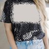 Leopard Blank Apparel- Bleached Leopard Crew Neck T-shirt