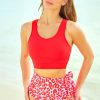 Floral Printed Waist Lace Up Tankini Bikini Set - Sporty And Seductive Swimwear For Women