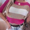 Women's Rosy Striped Top - Modern Casual Style