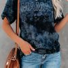 Trendy Tie Dye Short Sleeve Top For Women