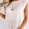 White Side Drawstring Knitted Tank Top