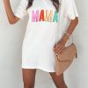 MAMA Letter Print Oversized Graphic T-Shirt