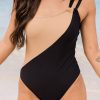 Thisteddy Color Block One-Shoulder Teddy Style Swimsuit