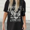 Black Guitar Slogan Letter Graphic Print Oversized T Shirt