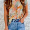 Yellow Abstract Printed Flutter Tank