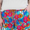 "Women's Plus Size Floral Print Casual Shorts With Wide Leg Design"