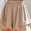 Khaki Ruffle Layered High Waist Flowy Shorts