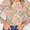 Yellow Puff Sleeve Floral Blouse