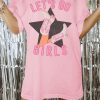 Pink Lets Go Girls Western Graphic Tee