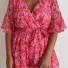 Floral Print Elegant V-Neck Jumpsuit With Ruffled Sleeves