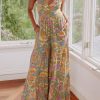 Bohemian Floral Print V-Neck Jumpsuit