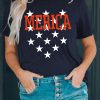 MERICA Star Print Short Sleeve Graphic Tee For Women