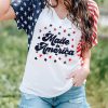 "Women's America Stars And Stripes Raglan Sleeve T-Shirt"