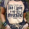 Romantic Western Letter Graphic T Shirt For Women