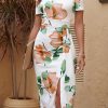 Floral One Shoulder Midi Dress - Elegant Style For Daily And Vacation Wear