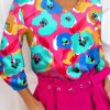 Rose Multicolor Floral Print V Neck 3/4 Sleeve Blouse