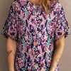 Multicolor Crisscross Back Floral Blouse For Women - Perfect For Summer Days