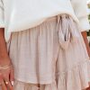 Apricot High Waist Frilled Wide Leg Casual Shorts