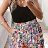 Multicolor Floral Print Wide Leg Casual Shorts