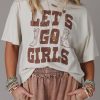 White LETS GO GIRLS Western Boots Tee