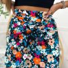 Black Floral Print Twisted High Waist Bodycon Mini Skirt