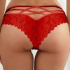 Red Strappy Crisscross Floret Lace Pantie