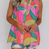 Multicolor Abstract Geometric Print Sleeveless Shirt